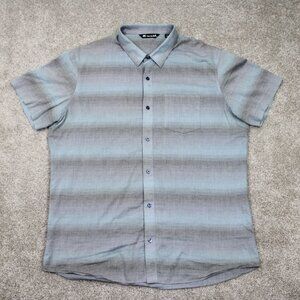 Travis Mathew Shirt Mens XL Blue/Gray Gradient Cotton /Polyester S/S Button Up
